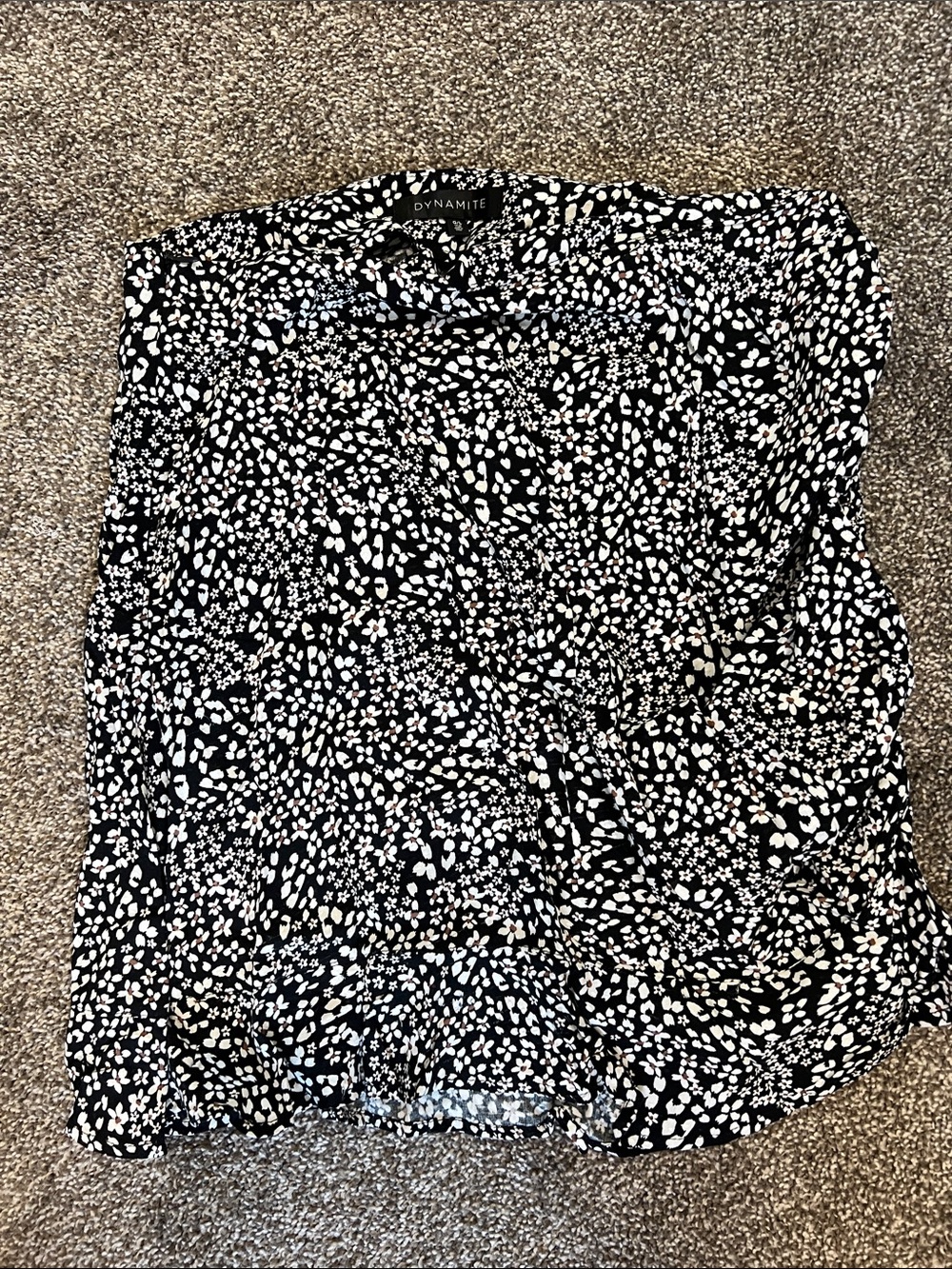 Dynamite Black and White Abstract Dot Button-Down Shirt